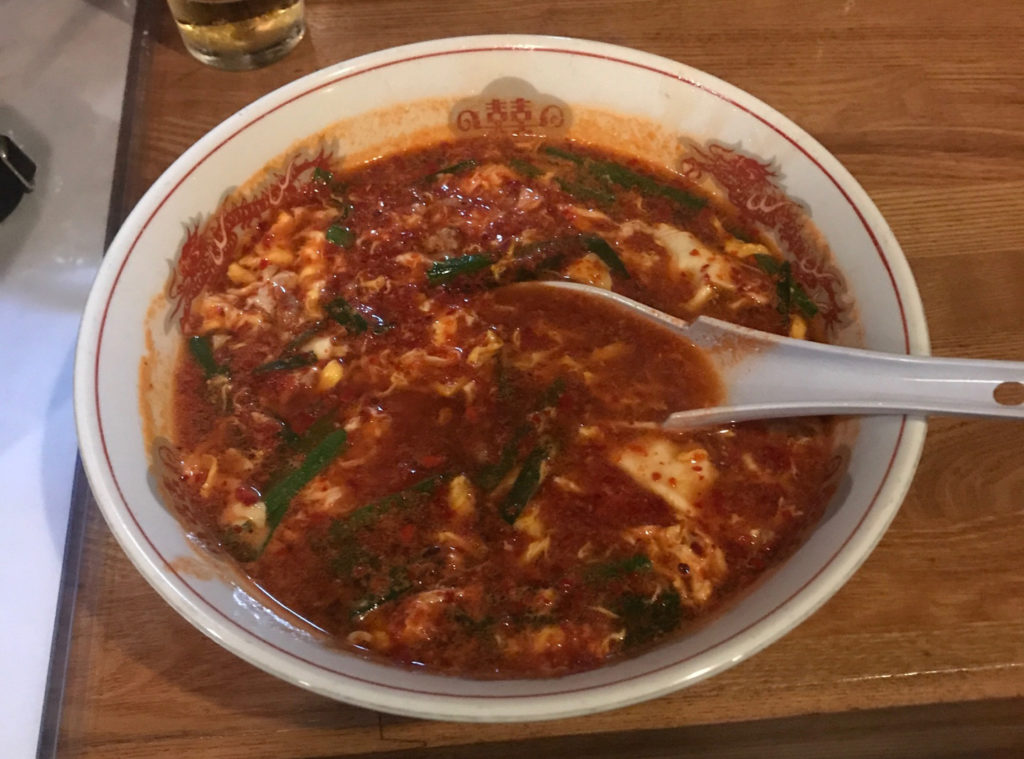 育毛効果のあるカプサイシンの入った担々麺
